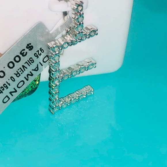 Real Diamond E Initial Charm Pendant NOT CZ Not fake! Bestselling Christmas Gift - Picture 4 of 11